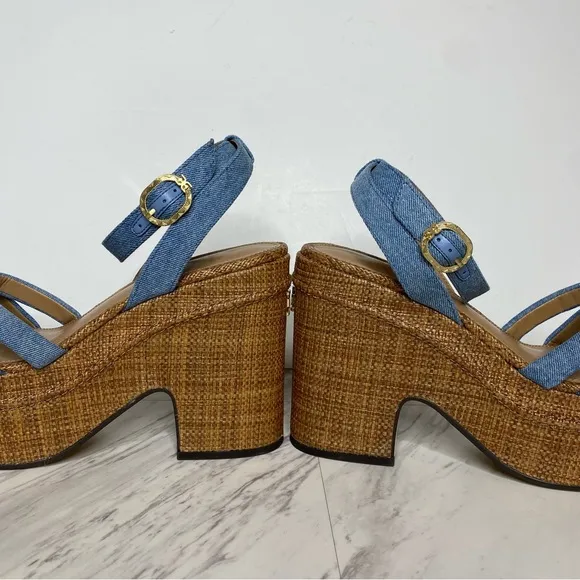 Sam Edelman Tibby Square Toe Platform Heeled Sandal 10 1/2 M