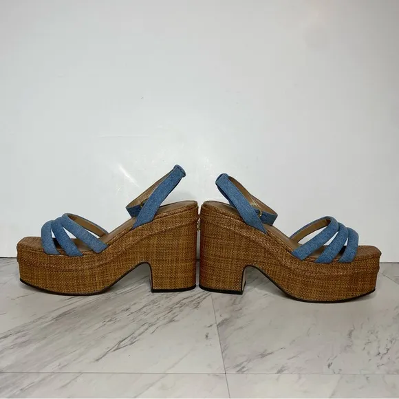 Sam Edelman Tibby Square Toe Platform Heeled Sandal 10 1/2 M