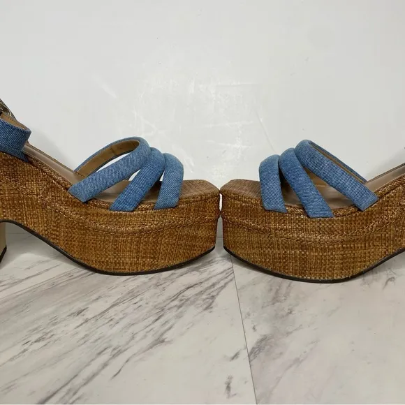 Sam Edelman Tibby Square Toe Platform Heeled Sandal 10 1/2 M