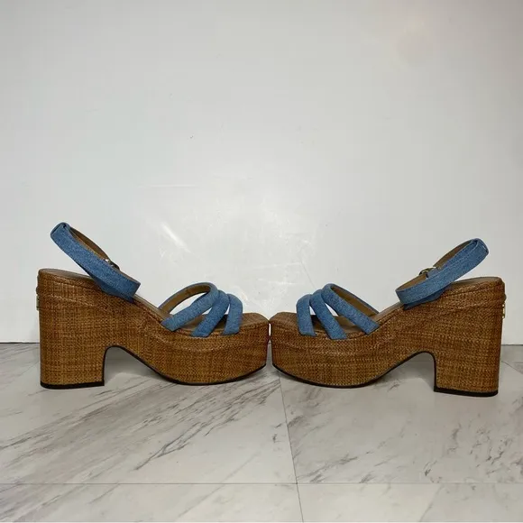 Sam Edelman Tibby Square Toe Platform Heeled Sandal 10 1/2 M