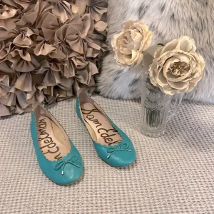 Sam Edelman Tiel Blue Green Leather Ballet Flats Maria Sz 7.5