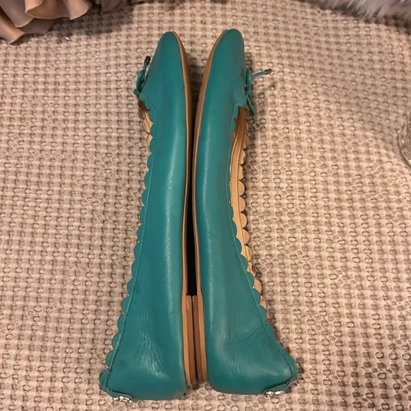 Sam Edelman Tiel Blue Green Leather Ballet Flats Maria Sz 7.5