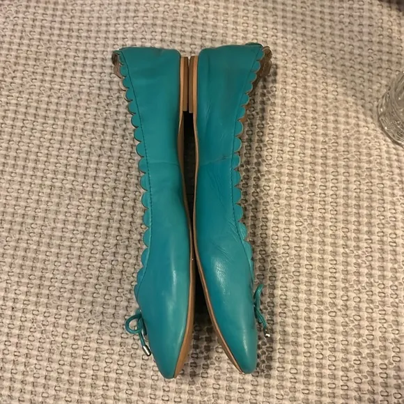Sam Edelman Tiel Blue Green Leather Ballet Flats Maria Sz 7.5