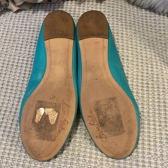 Sam Edelman Tiel Blue Green Leather Ballet Flats Maria Sz 7.5