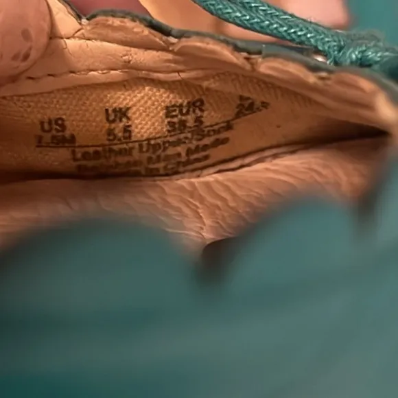 Sam Edelman Tiel Blue Green Leather Ballet Flats Maria Sz 7.5