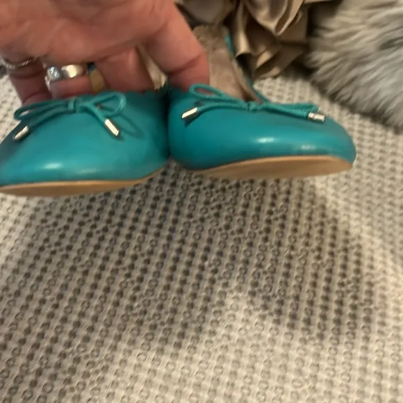Sam Edelman Tiel Blue Green Leather Ballet Flats Maria Sz 7.5