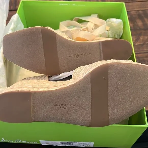 Sam Edelman Vaughn Ankle-Tie Espadrille Platform Wedge Sandals NEW Size 10