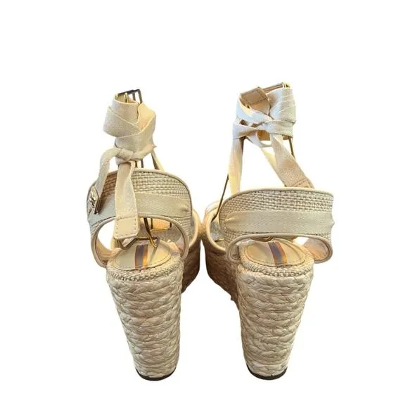 Sam Edelman Vaughn Ankle-Tie Espadrille Platform Wedge Sandals NEW Size 10