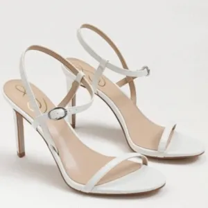 Sam Edelman White Croc Doran Strappy Heeled Sandal - Size 9.5