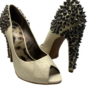 Sam Edelman White Snakeskin Studded Lorissa Pump