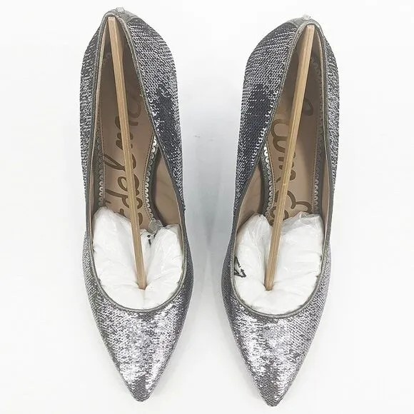 Sam Edelman Women's  Hazel Pointy Toe Metallic Sequin Pumps Shoes Size 10