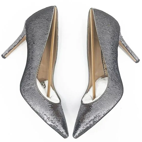Sam Edelman Women's  Hazel Pointy Toe Metallic Sequin Pumps Shoes Size 10