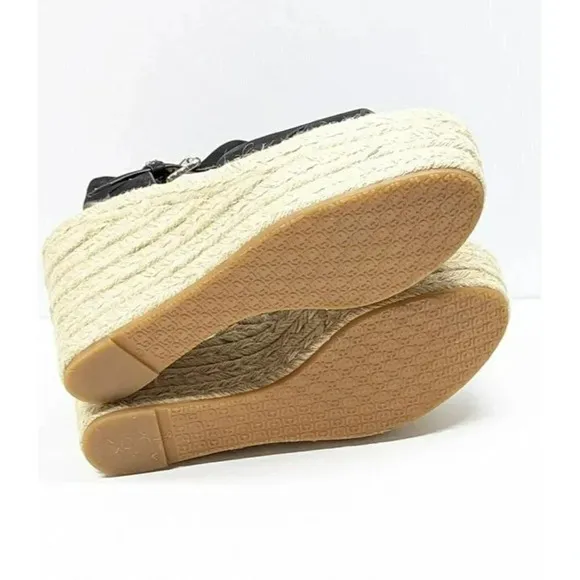 Sam Edelman Women's Maura Espadrille Wedge Sandals Black Size 9.5 M (MSRP $130)