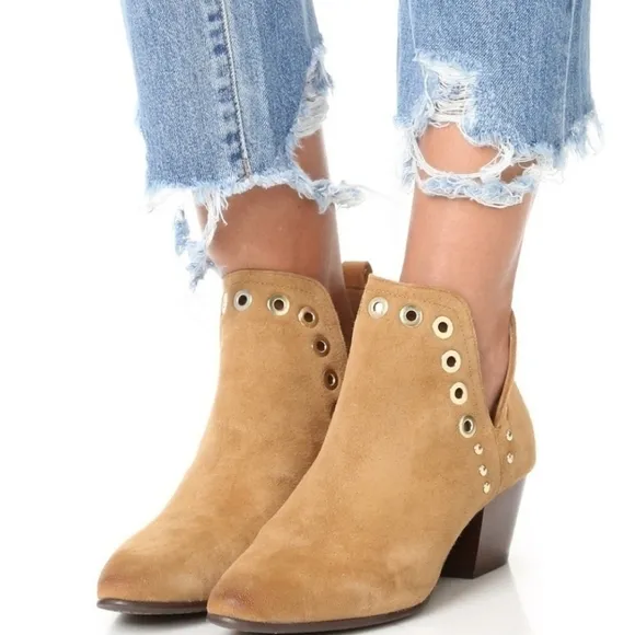 Sam Edelman Womens Rubin Grommet  Ankle Booties Western Boho shoes sz 8M