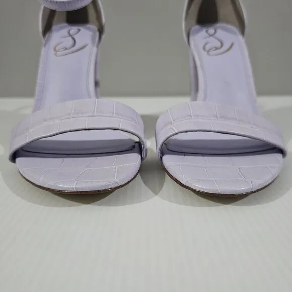 Sam Edelman Yaro Heel Sandal Purple Leather Croc Size 8