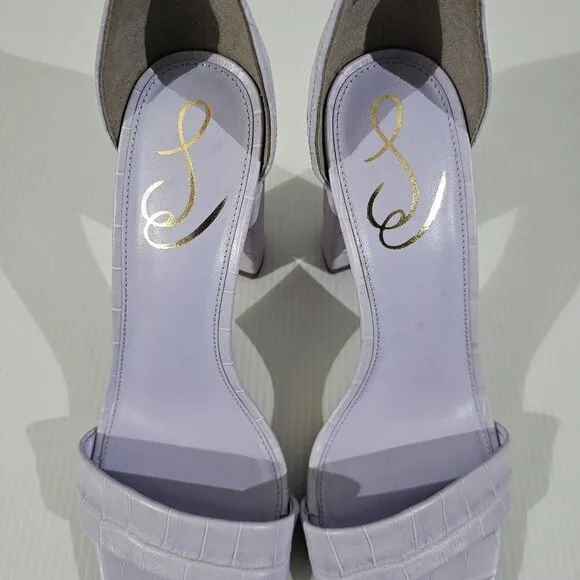 Sam Edelman Yaro Heel Sandal Purple Leather Croc Size 8