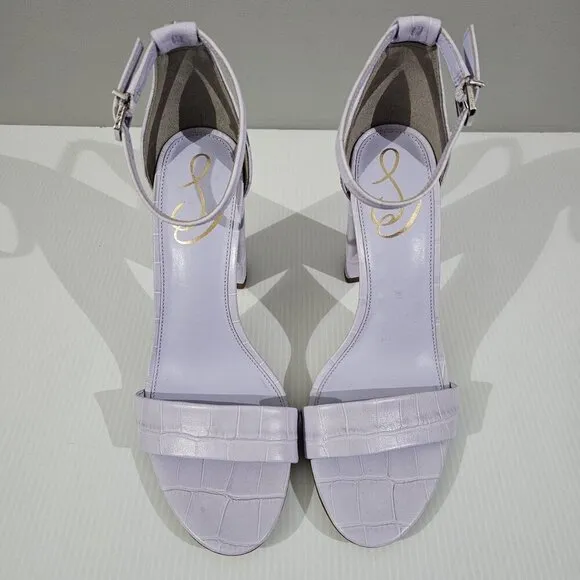 Sam Edelman Yaro Heel Sandal Purple Leather Croc Size 8