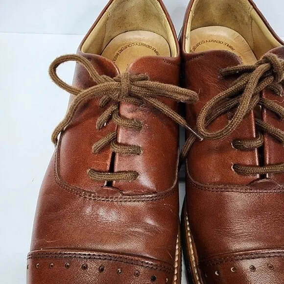Samuel Hubbard Market Cap Brogue Dress Shoes Whisky Brown Leather Men 9M