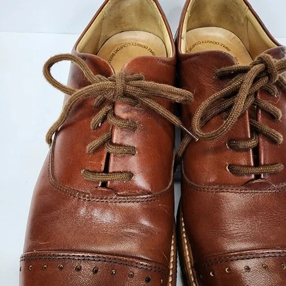 Samuel Hubbard Market Cap Brogue Dress Shoes Whisky Brown Leather Men 9M