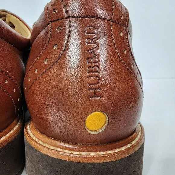 Samuel Hubbard Market Cap Brogue Dress Shoes Whisky Brown Leather Men 9M