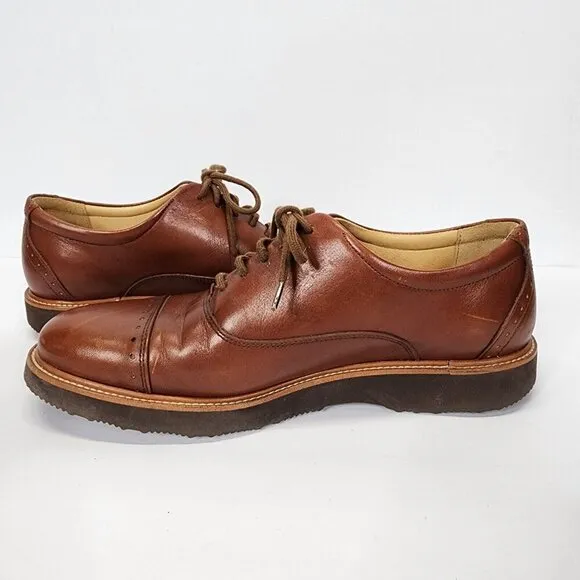 Samuel Hubbard Market Cap Brogue Dress Shoes Whisky Brown Leather Men 9M