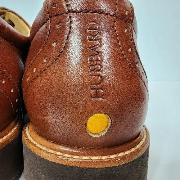 Samuel Hubbard Market Cap Brogue Dress Shoes Whisky Brown Leather Men 9M