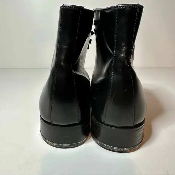 Sanders Mens Black Leather Dress Boots Metal Heel Made In England Size 7…