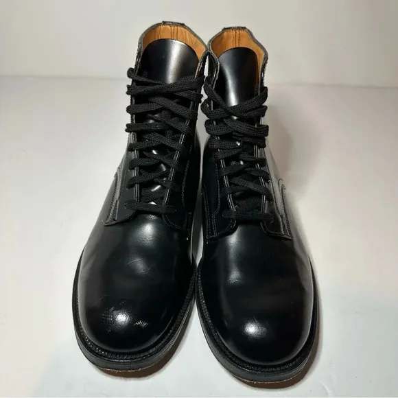 Sanders Mens Black Leather Dress Boots Metal Heel Made In England Size 7…