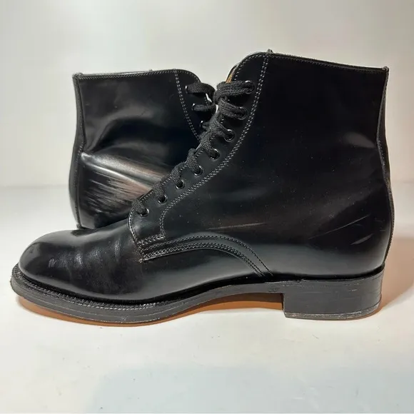 Sanders Mens Black Leather Dress Boots Metal Heel Made In England Size 7…