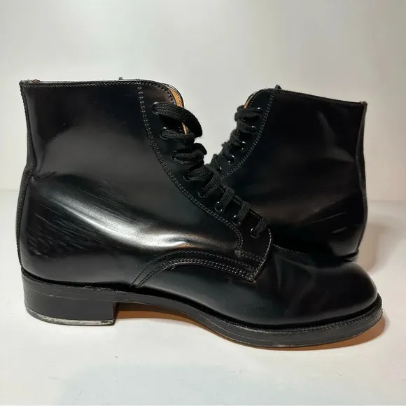 Sanders Mens Black Leather Dress Boots Metal Heel Made In England Size 7…