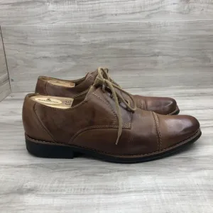 Sandro Moscoloni Oxfords Men's 9.5D Brown Leather Derby Cap Toe Dress Shoes