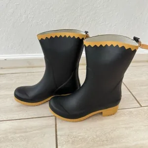 Sanita Danish Clog Black Rubber Calf Rain Boots 36