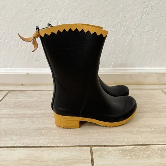 Sanita Danish Clog Black Rubber Calf Rain Boots 36