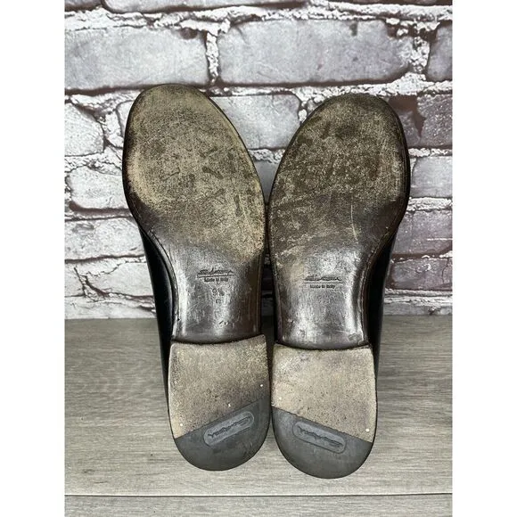 Santoni Black Leather Moc Toe Slip On Dress Loafers Shoes Men’s Sz 9.5D US/43EU