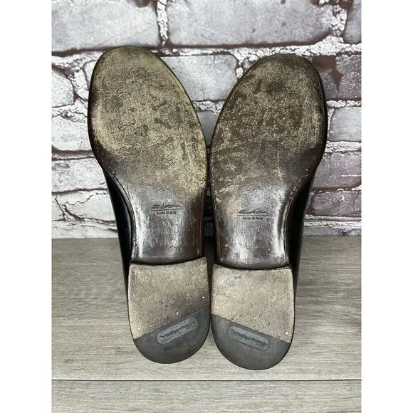 Santoni Black Leather Moc Toe Slip On Dress Loafers Shoes Men’s Sz 9.5D US/43EU