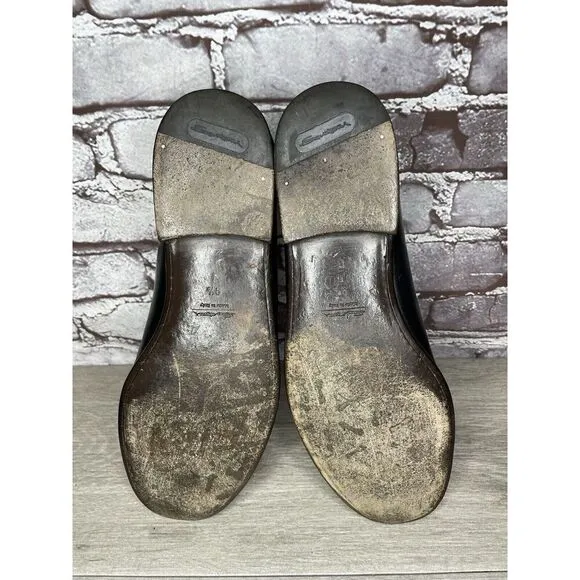 Santoni Black Leather Moc Toe Slip On Dress Loafers Shoes Men’s Sz 9.5D US/43EU