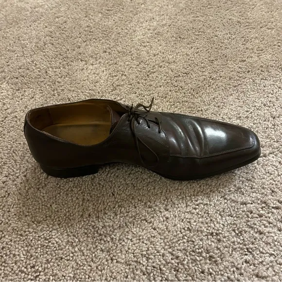 Santoni Brown Leather Dress Shoes 11927 Men’s Size 11 EE Made In Italy