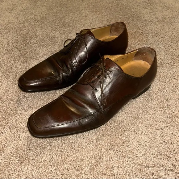 Santoni Brown Leather Dress Shoes 11927 Men’s Size 11 EE Made In Italy