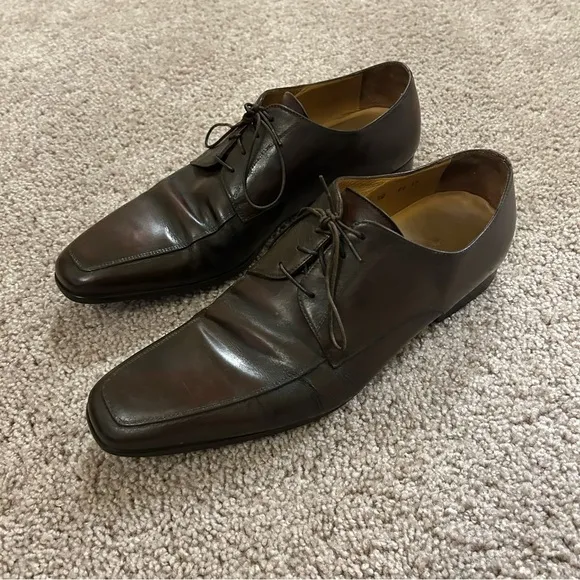 Santoni Brown Leather Dress Shoes 11927 Men’s Size 11 EE Made In Italy