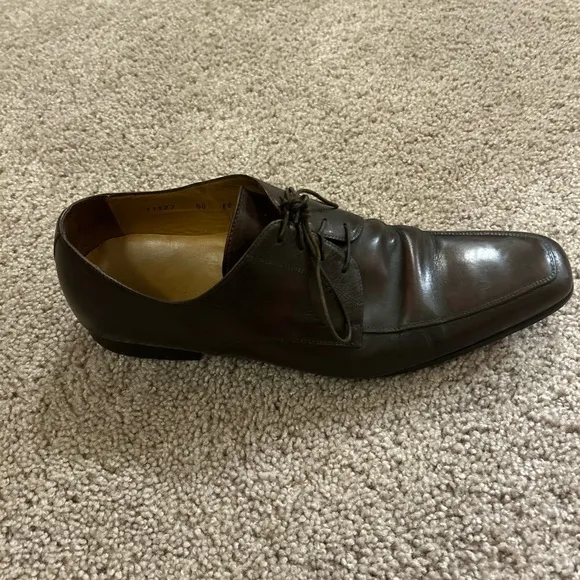 Santoni Brown Leather Dress Shoes 11927 Men’s Size 11 EE Made In Italy
