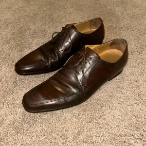 Santoni Brown Leather Dress Shoes 11927 Men’s Size 11 EE Made In Italy