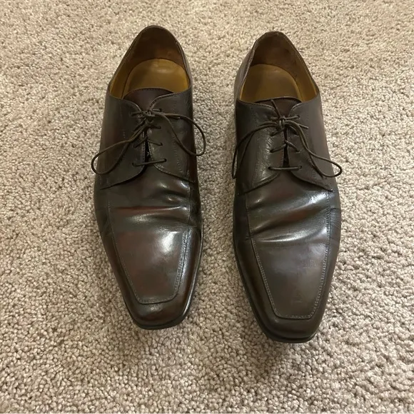Santoni Brown Leather Dress Shoes 11927 Men’s Size 11 EE Made In Italy