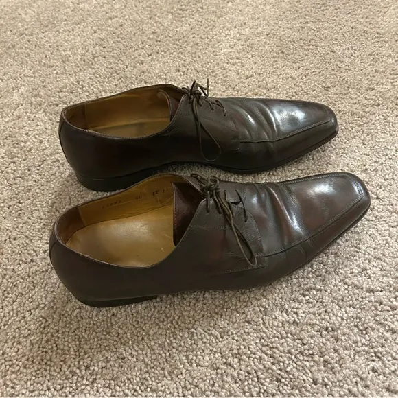 Santoni Brown Leather Dress Shoes 11927 Men’s Size 11 EE Made In Italy