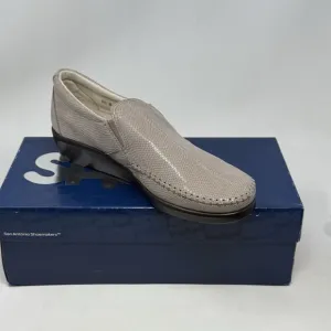 SAS Dream Wedge Loafers Womens 8.5 M Mushroom Tan Brown Snakeskin Slip On Shoes