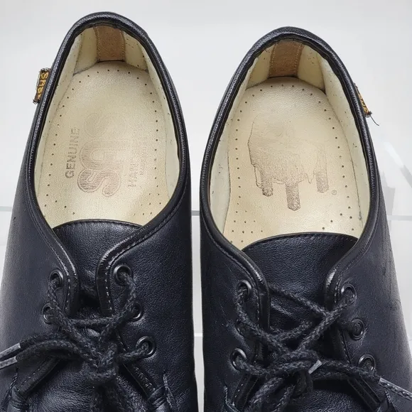 SAS Moc Toe Women's Size 9 Handsewn Black Leather Comfort Lace Up Walking Shoes