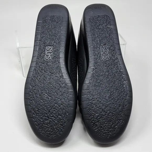 SAS Moc Toe Women's Size 9 Handsewn Black Leather Comfort Lace Up Walking Shoes
