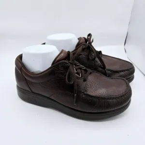 SAS Shoes Men's Bout Time Pebbled Brown Leather Lace Up Loafers Size 7 WW