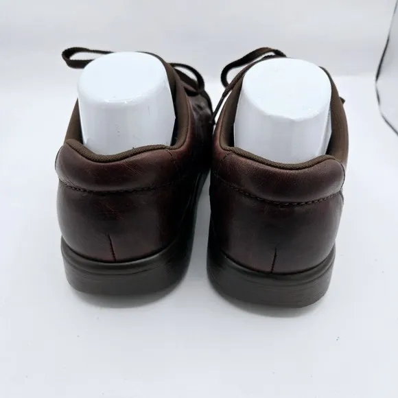 SAS Shoes Men's Bout Time Pebbled Brown Leather Lace Up Loafers Size 7 WW
