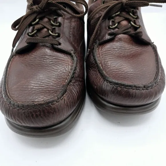 SAS Shoes Men's Bout Time Pebbled Brown Leather Lace Up Loafers Size 7 WW