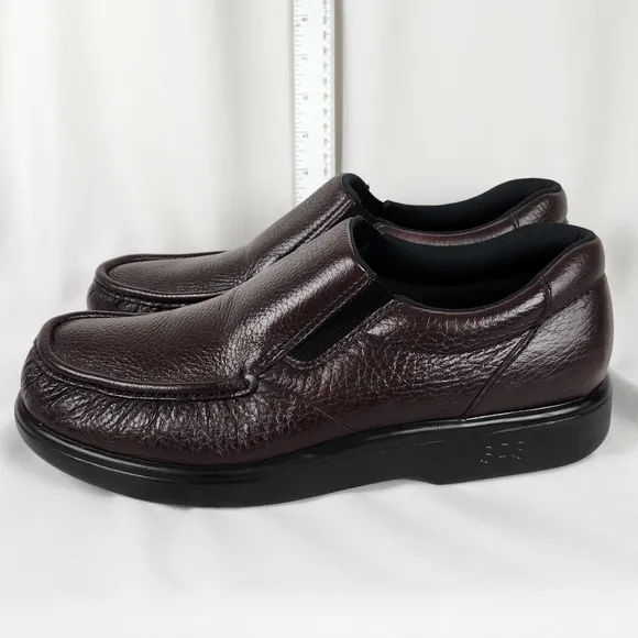 SAS Side Gore Cordovan Slip On Moc Toe Casual Walking Shoes Men's US 11 N